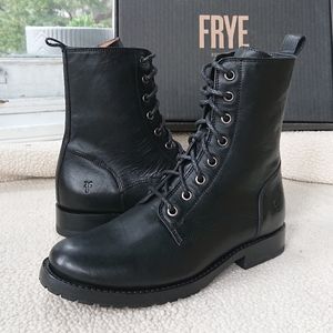 Frye "Natalie Lace Up" Leather Combat Boot